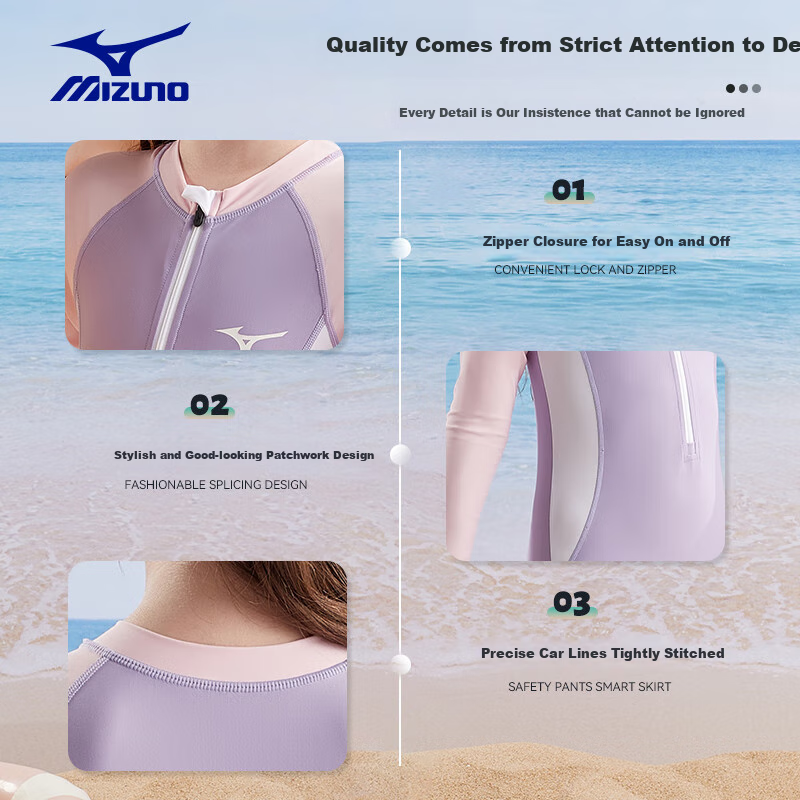 MIZUNO Kids Long-Sleeve Sun Protection Swimsuit