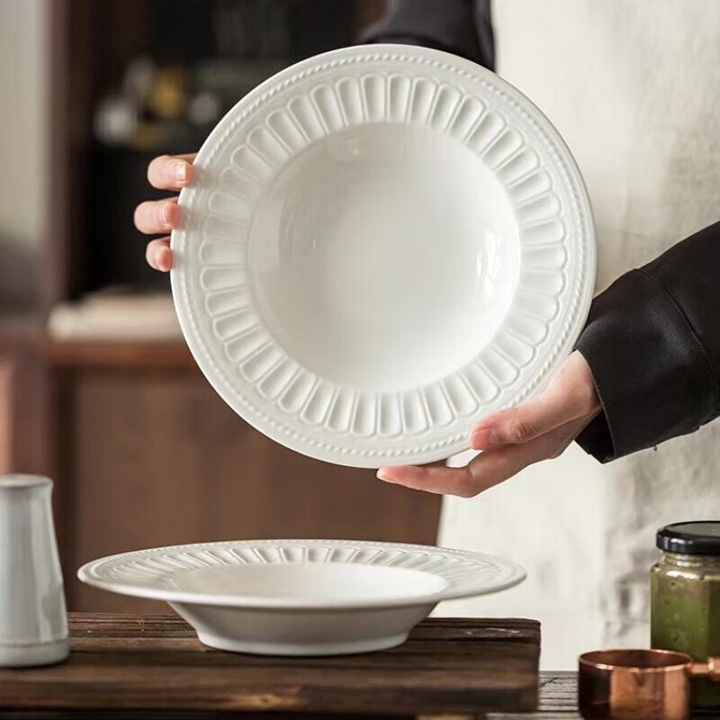 Baijie Ceramic Salad Plates with Sunflower Pattern Set of 2