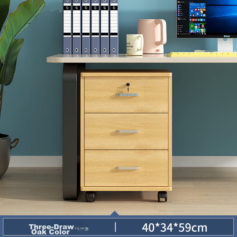 OLENOUFENG File Cabinet - 3-Drawer Storage Cabinet with Lock