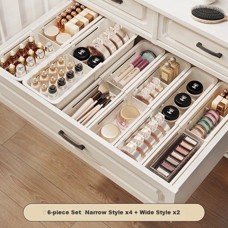 Jiadu Drawer Dividers [8-Piece Set], Built-In Compartment Organizer for Cosmetics, Lipsticks, Dressing