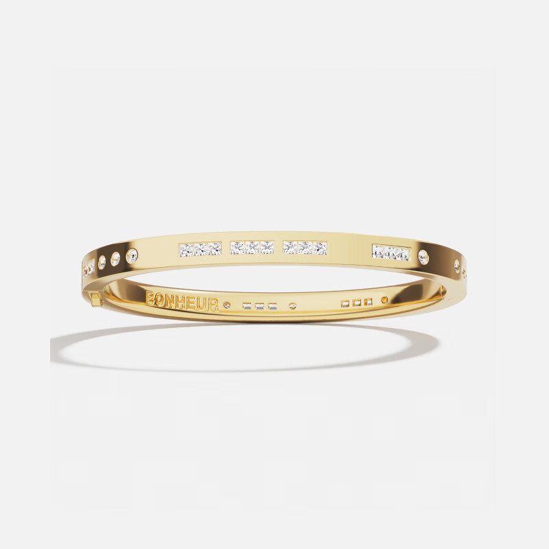 APM Monaco BONHEUR Morse Code Bracelet in Golden Yellow