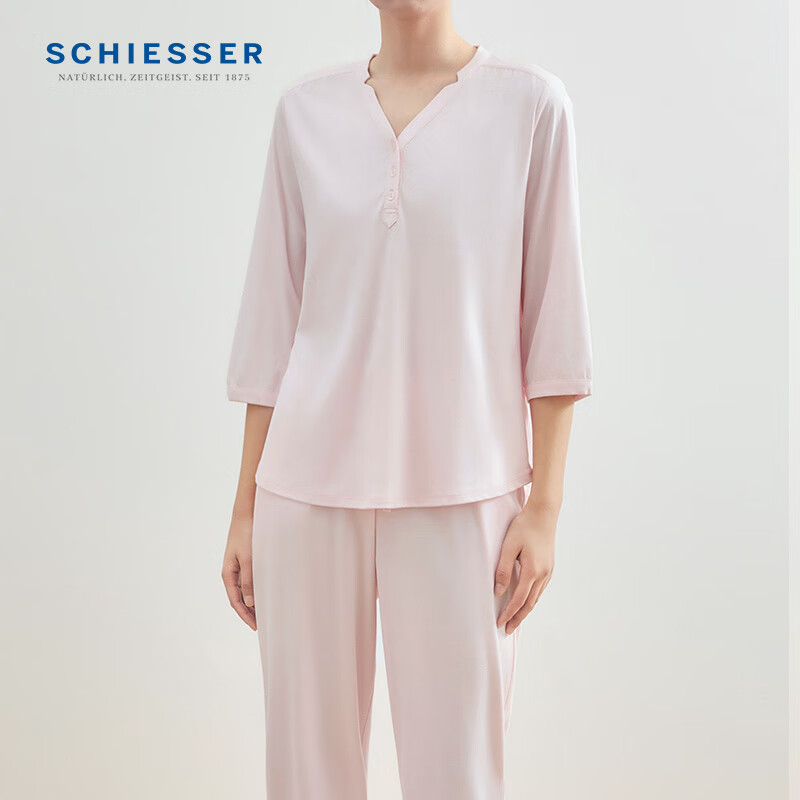 Schiesser Zero Carbon Lyocell Women's V-Neck Pajamas