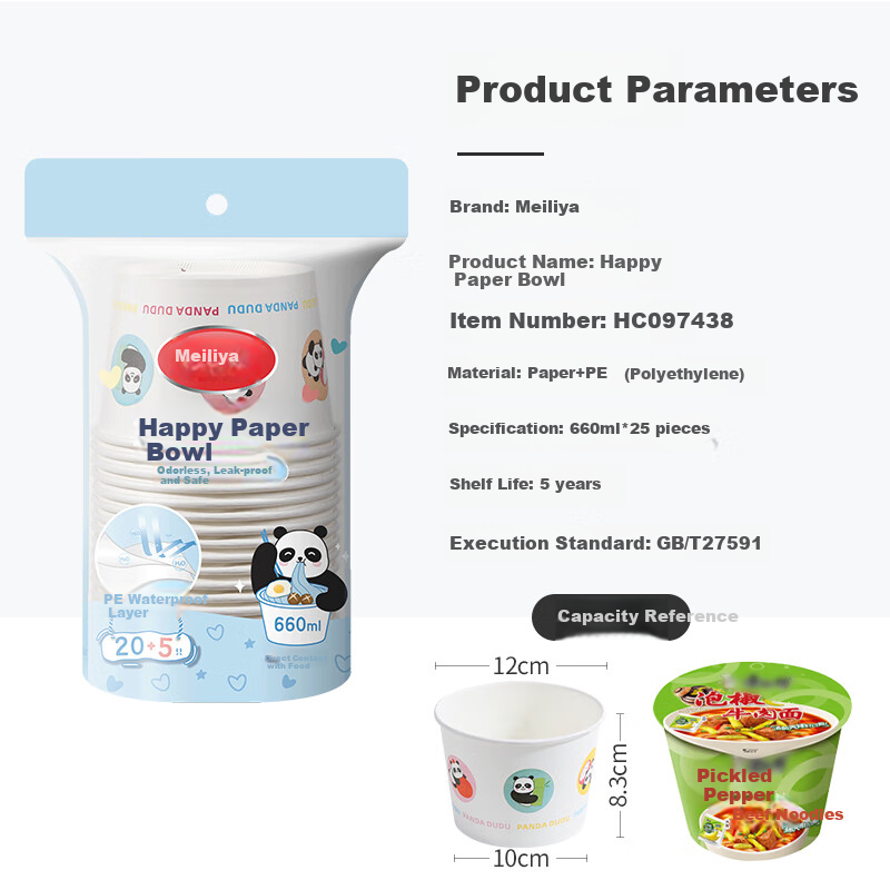 MARYYA Disposable Paper Bowls - Heat Resistant Large Size