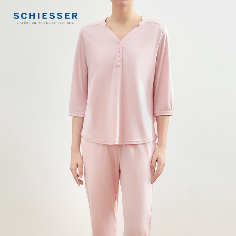Schiesser Zero Carbon Lyocell Women's V-Neck Pajamas