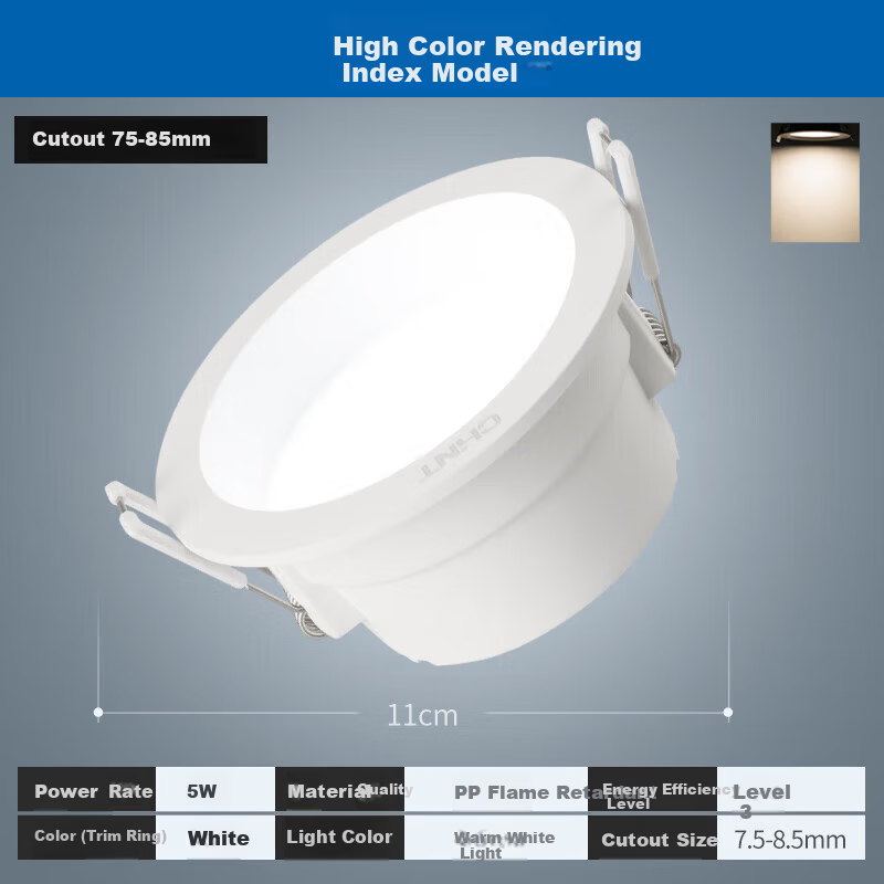 CHNT LED Anti-Glare Recessed Downlight 5W Warm White
