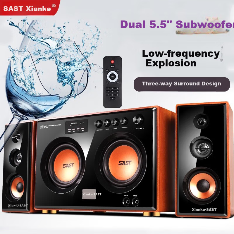 SAST SA-6601 2.1 Desktop Speakers with Dual Bass