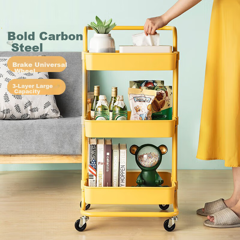 Maxcook 3-Tier Yellow Kitchen Storage Rack