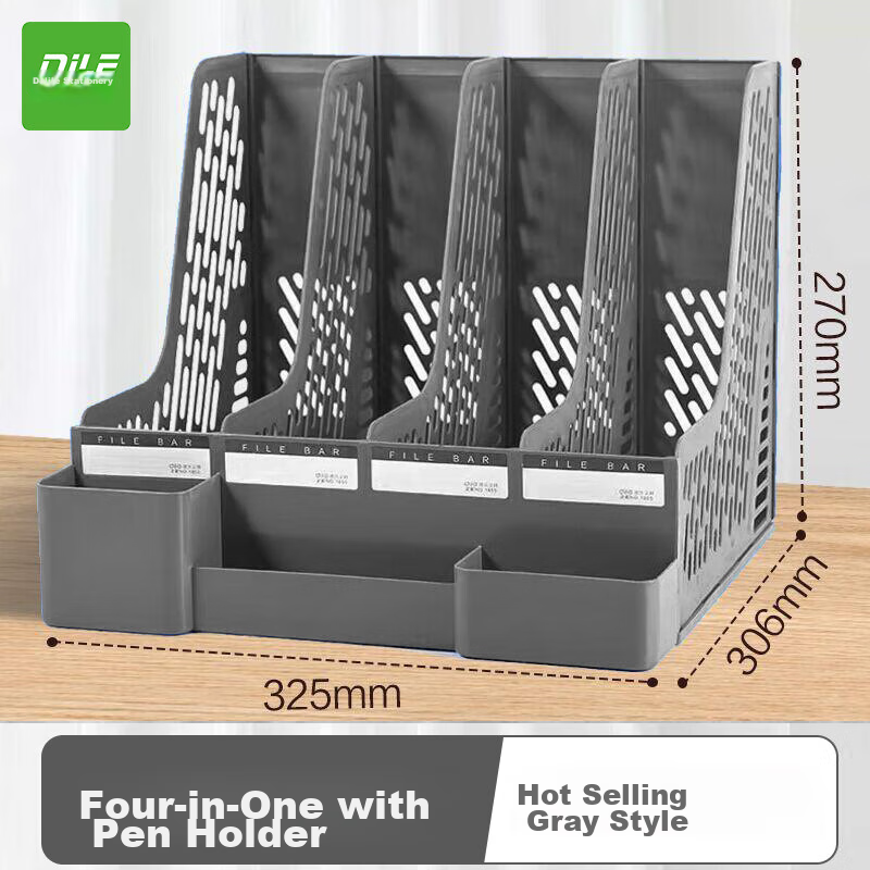 DiLe Four-Compartment File Tray