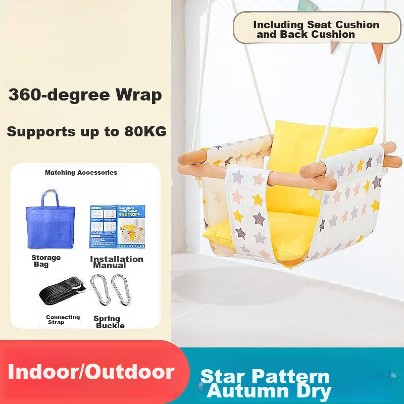 TaTanice Children's Swing - Sensory Cradle with Cushion and Safety Belt