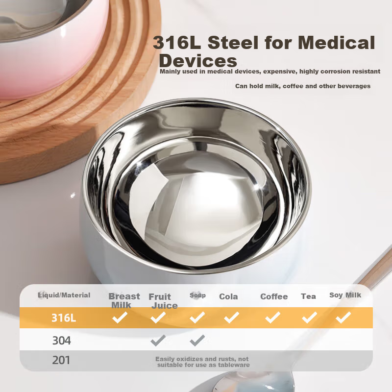 Maxcook 316L Stainless Steel Insulated Bowl Set
