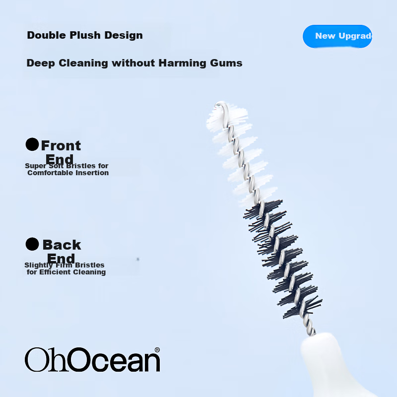 Huxihaiyang L-Shaped Interdental Brush 0.4mm - 10 Pack for Oral Care