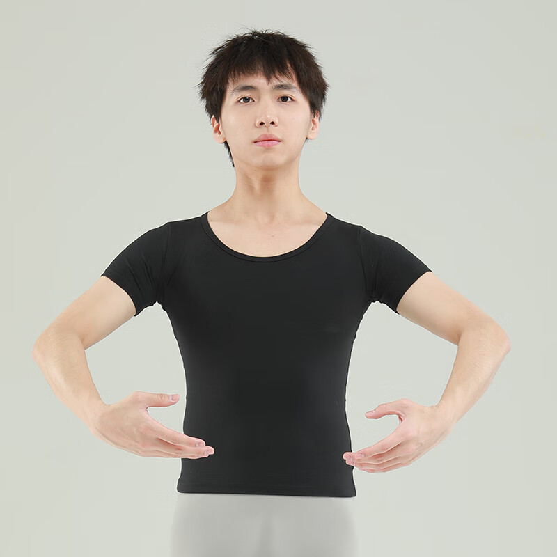 Sansha Men's Ballet Dance Top - Youth Round Neck Short Sleeve Costume