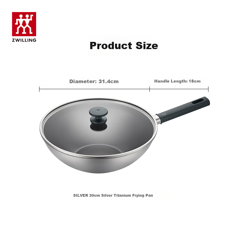 ZWILLING Titanium Stainless Steel Non-Stick Wok