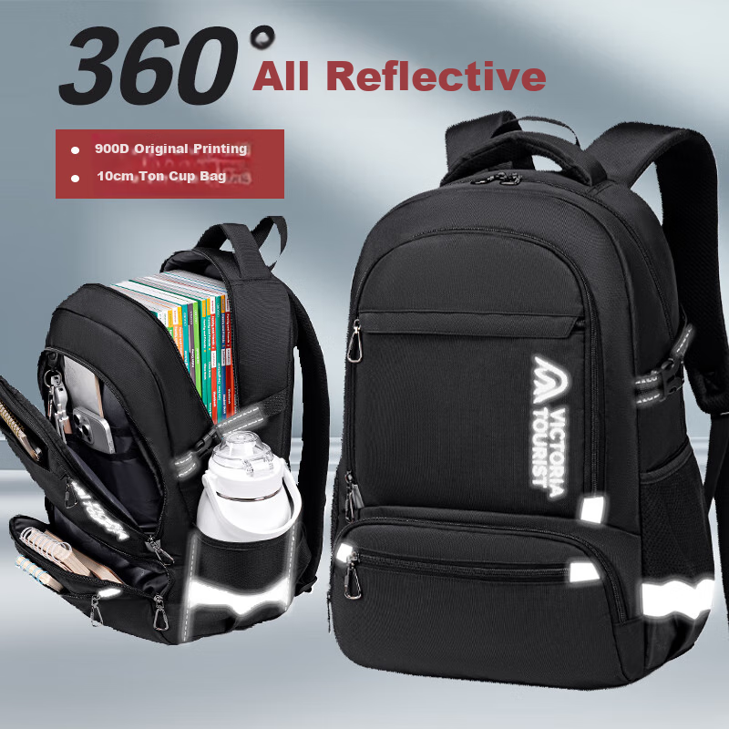 VICTORIATOURIST School Backpack - 3D Reflective Design