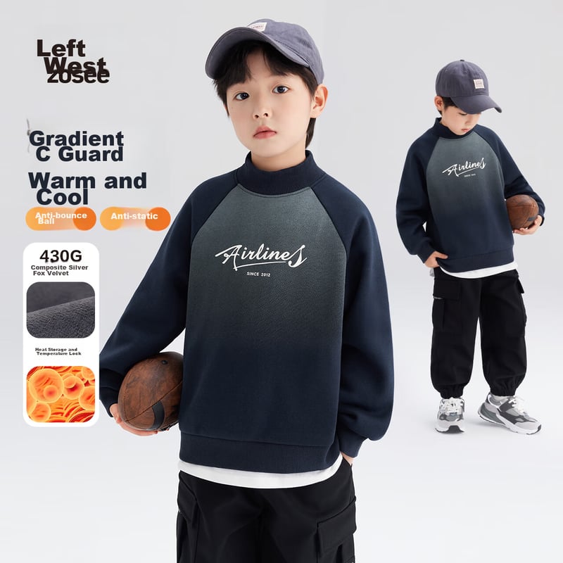 Zuoxi Boys' Fleece-Lined Sweatshirt