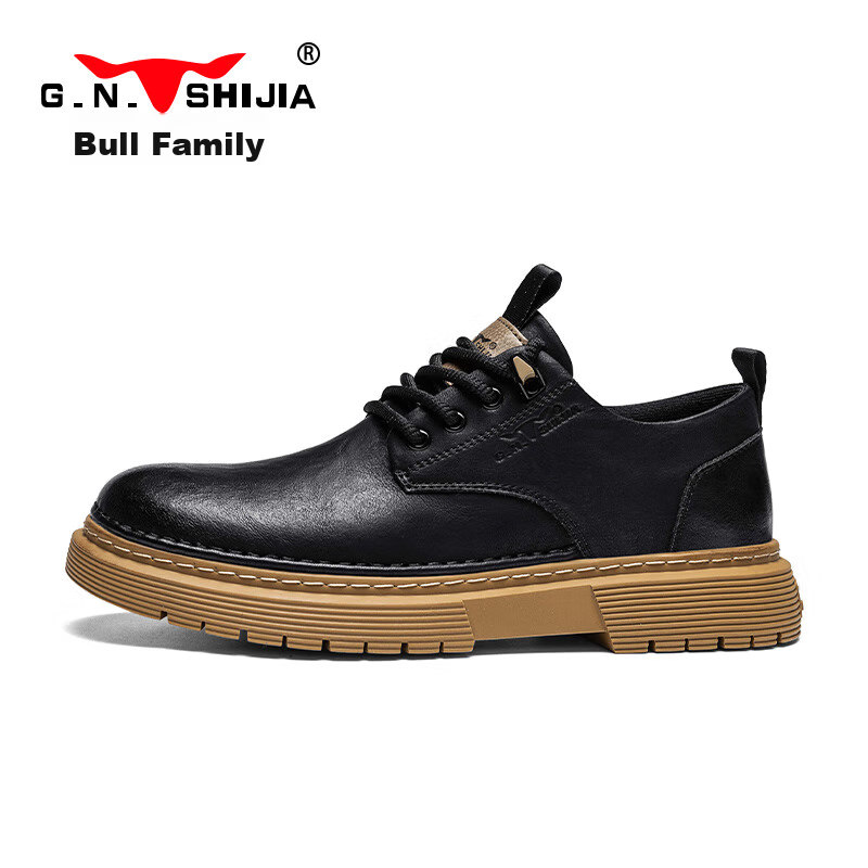 G.N.Shi Jia Men's Black Business Loafers