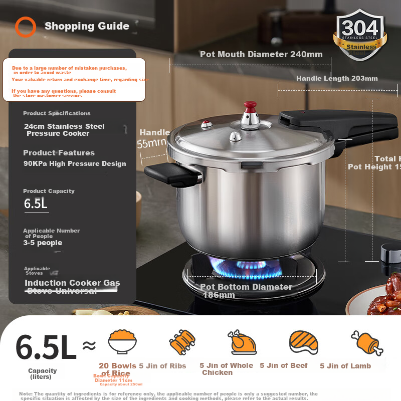 ASD Explosion-Proof Pressure Cooker 6.5L