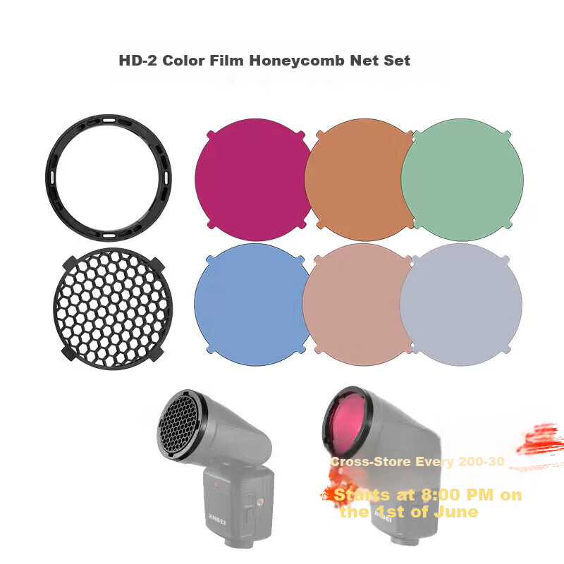 JINBEI HD-2 Colorful Honeycomb Pattern (Magnetic Ring)