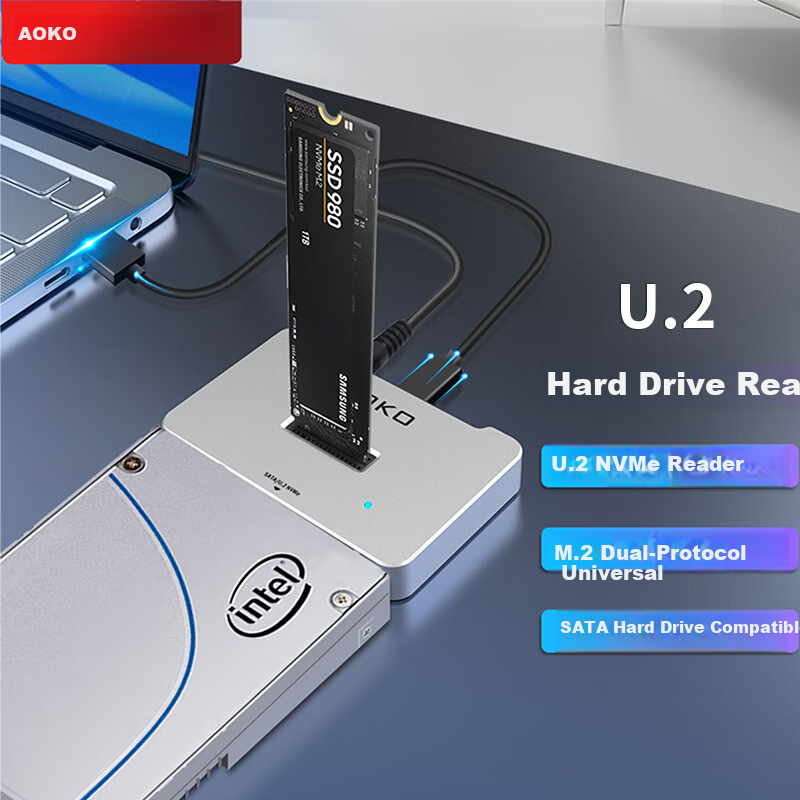 AOKO U.2/SATA/M.2 Hard Drive Dock - Universal External Enclosure
