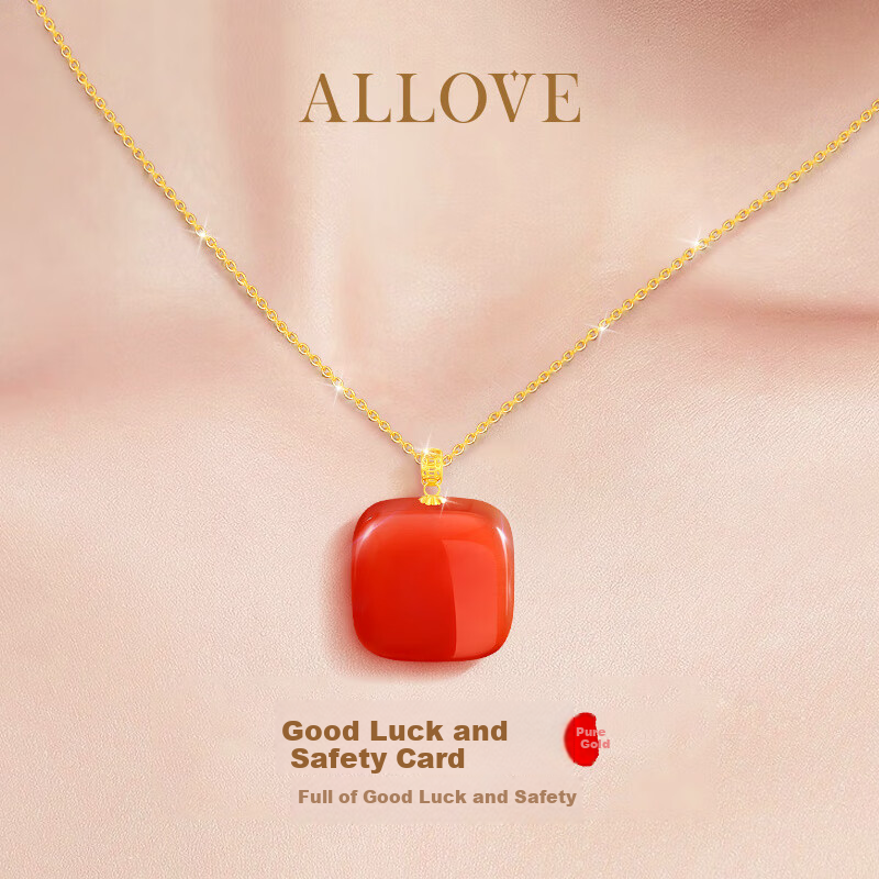 ALLOVE Small Sugar Cube Gold Necklace