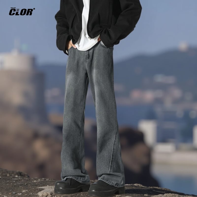 CLOR Men's American-Style Straight-Leg Jeans