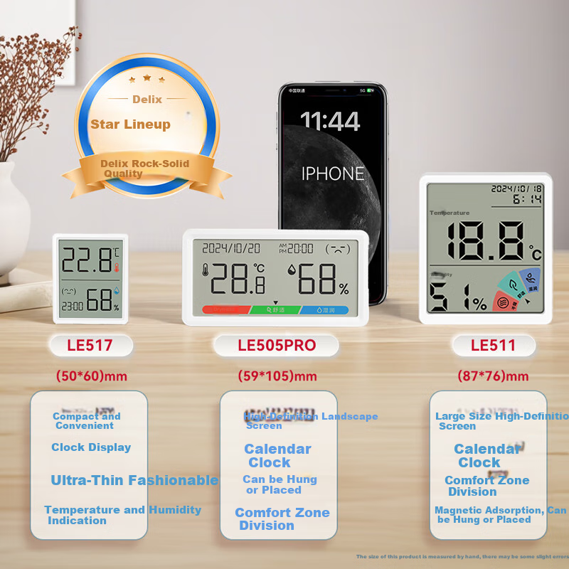 Deli Indoor Temperature & Humidity Meter