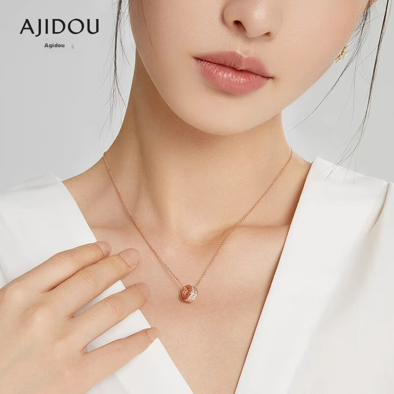 AJIDOU Women's Rose Gold Slim Waist Pendant