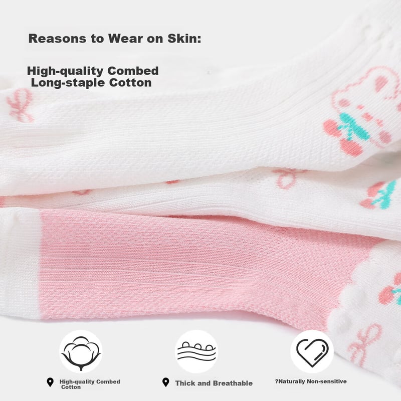 YUZHAOLIN Girls' Mid-Calf Socks Butterfly Bow Rabbit Mix