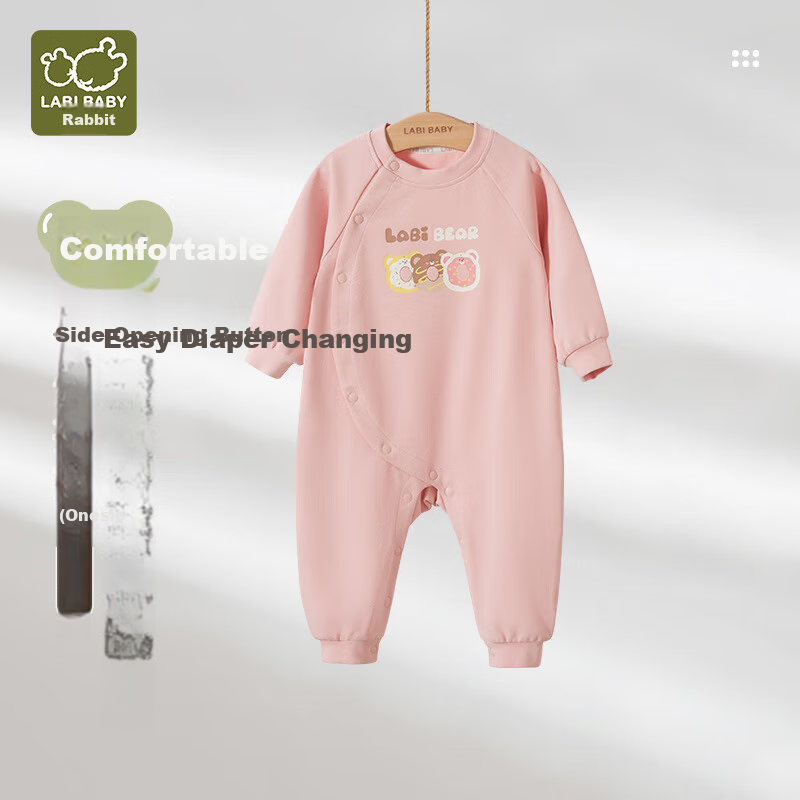 Labi Baby Cotton Long-Sleeve Infant Romper