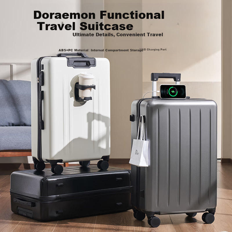 Paul Frank Suitcase - Men's & Women's Travel Trolley with USB and Cup Holder