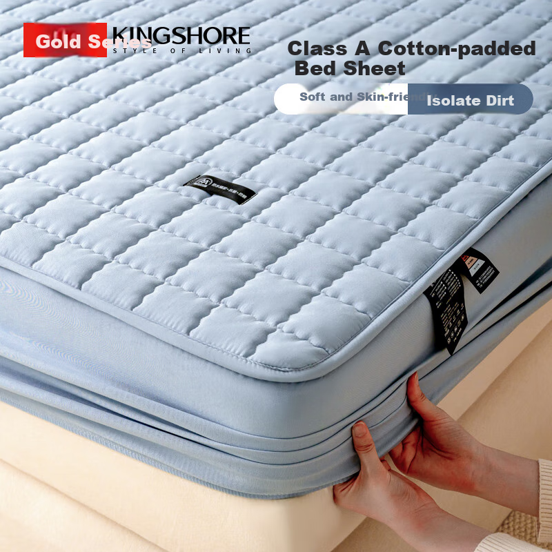 KING SHORE Quilted Fitted Sheet - Anti-Slip Mattress Protector