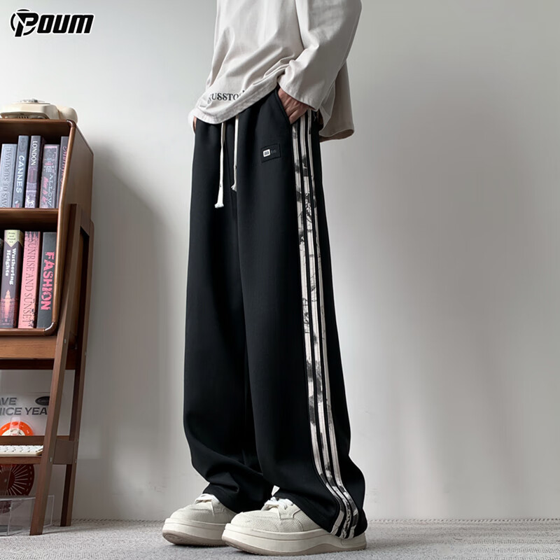POUM Men's Trendy American-Style Casual Pants