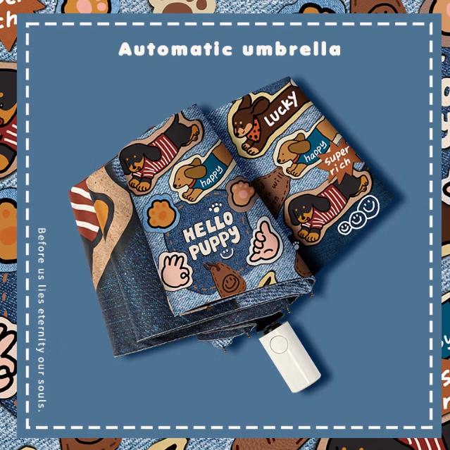 Fanyejia Denim Sausage Dog Sun Umbrella
