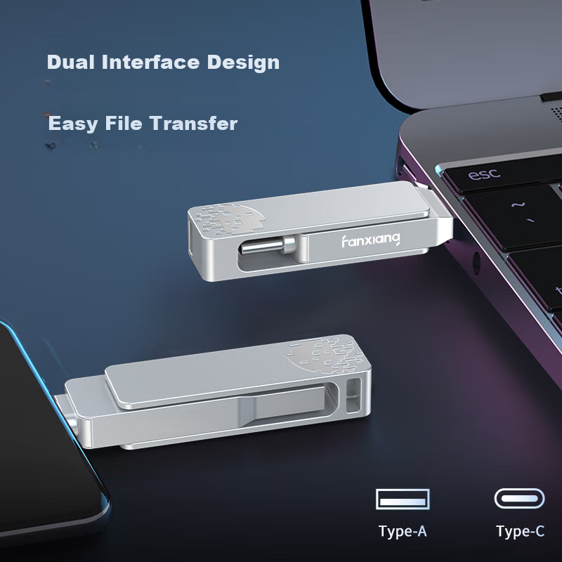 FANXIANG 256GB Dual-Port USB3.2 Flash Drive
