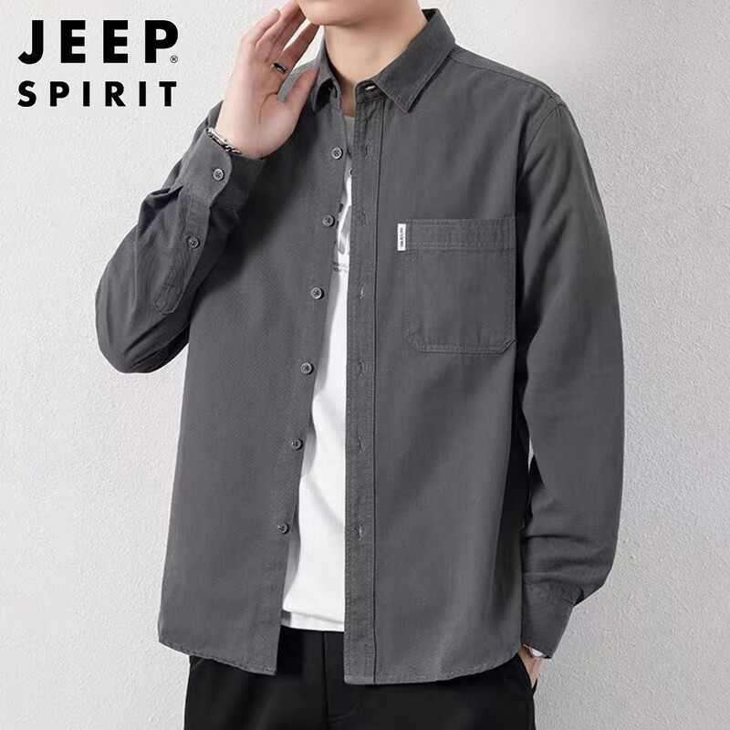 JEEP SPIRIT Men's Long Sleeve Casual Shirt
