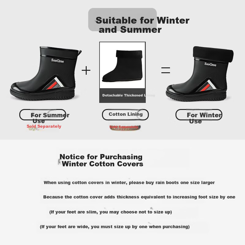 SooGree Rain Boots - Waterproof Mid-Calf Work Shoes for Men