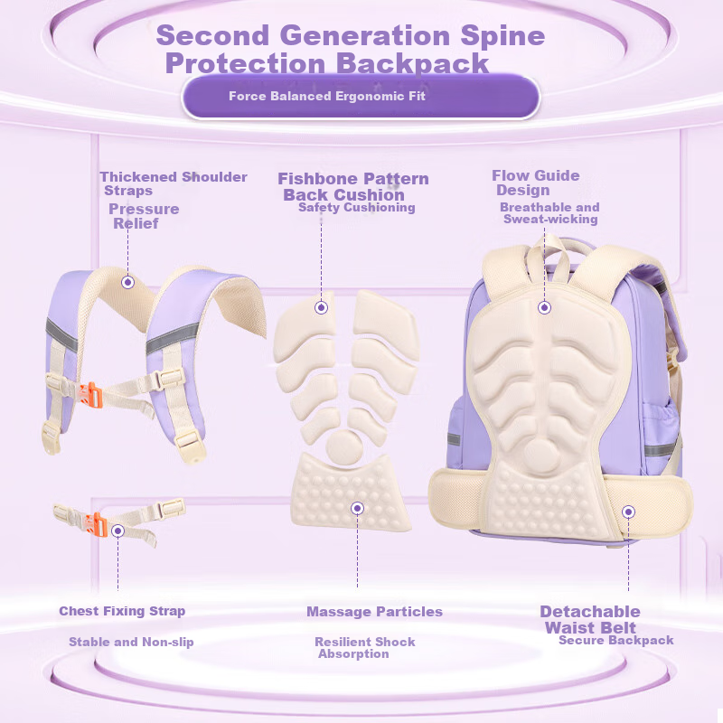 QXH Seven Star Fox Backpack - Spine Protection for Kids