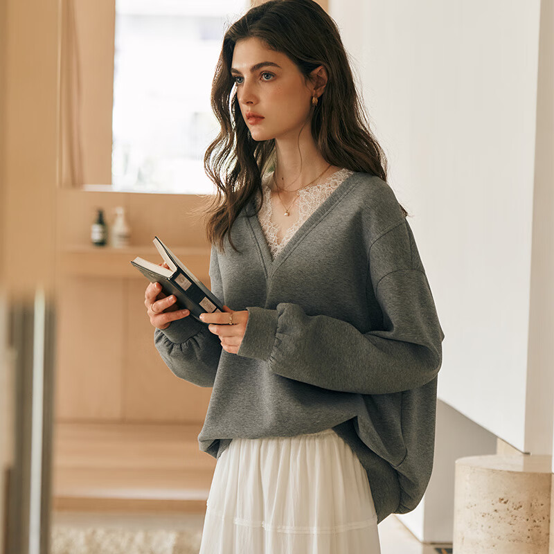 Oulain V-Neck Sweatshirt for Women