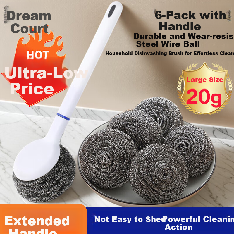 MENGTING Stainless Steel Pot Scrubber with Handle