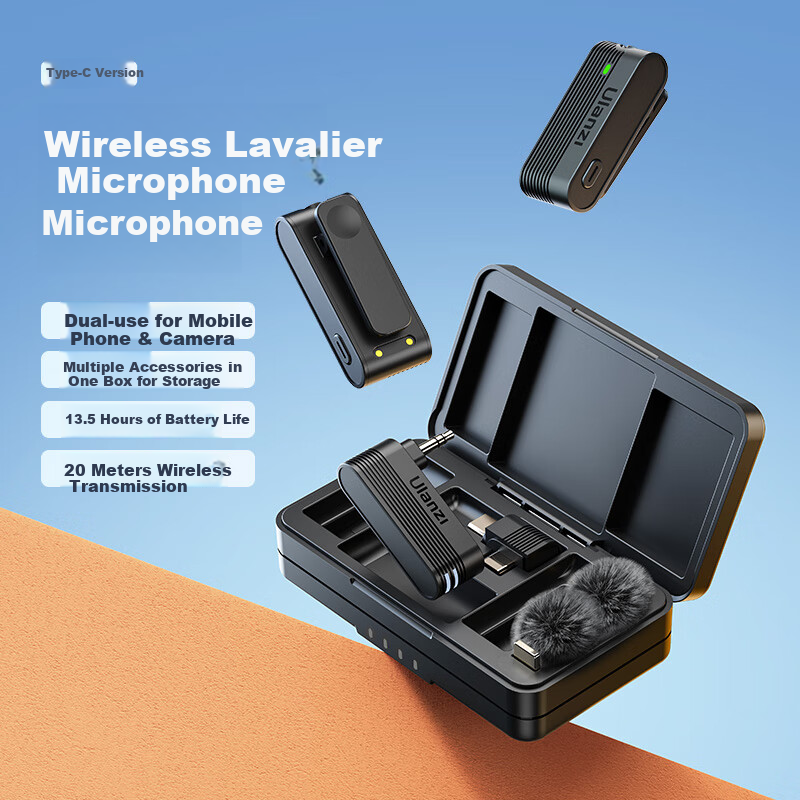 Ulanzi A100 Wireless Lavalier Microphone with Lighting Adapter