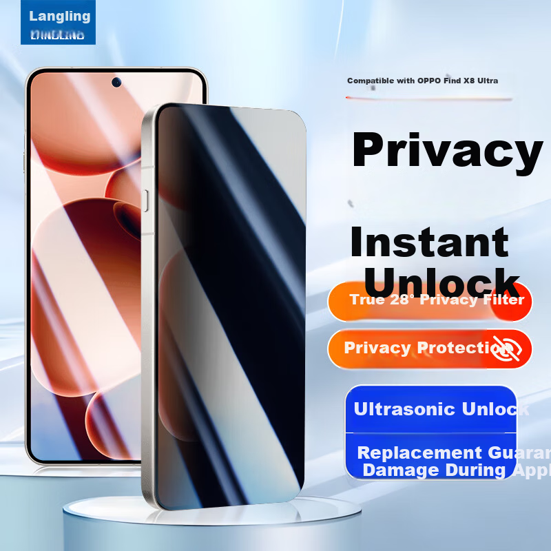 LANGLING Tempered Glass Screen Protector for OPPO Find X8S