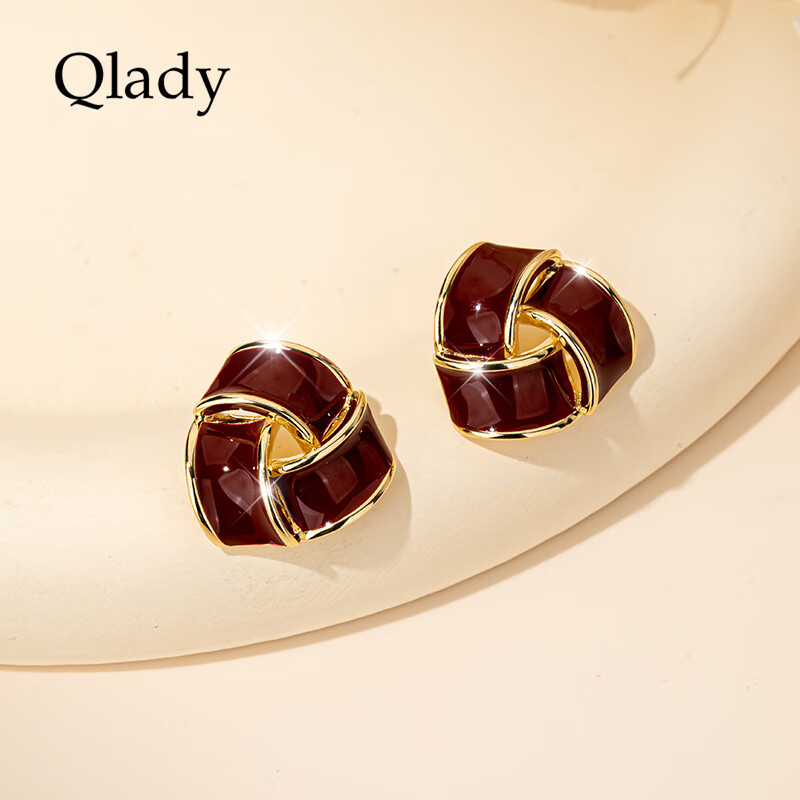 Qlady Red Oil-Drop Earrings - 2025 High-End Style