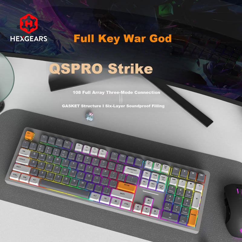 Hyeku Q5pro 108-Key Wireless Mechanical Keyboard
