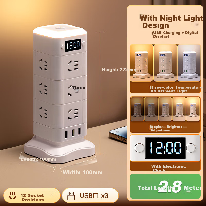 Sushiheermo 3USB Wireless Charging Night Light Socket