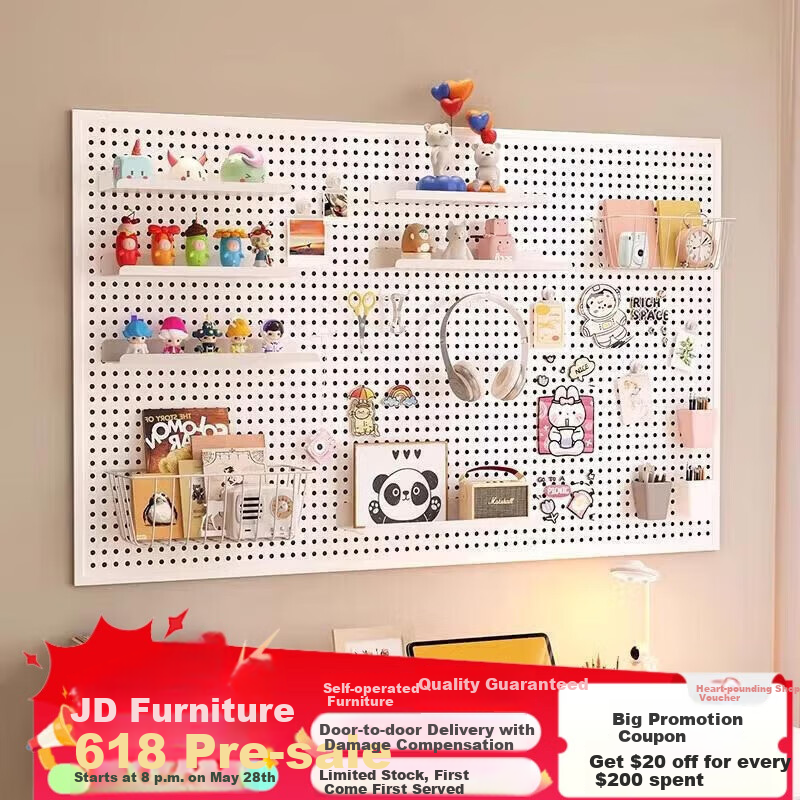 XIAOJIANGCAI Pegboard Wall Storage Rack with Hooks