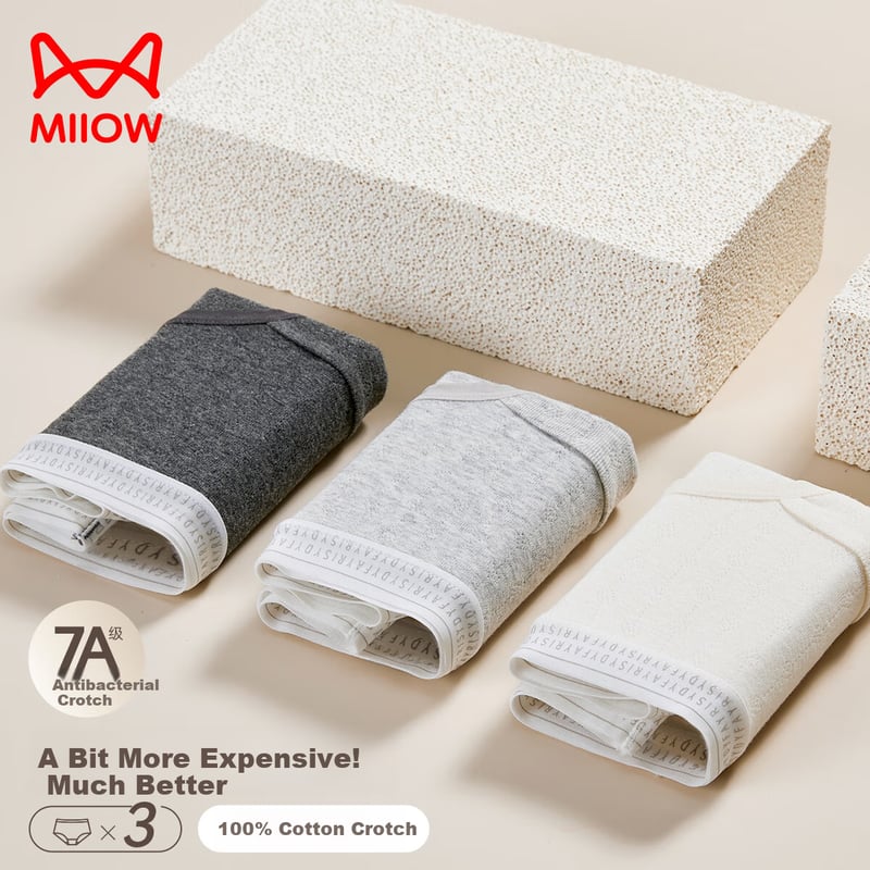 MiiOW Cotton Underwear - 100% Cotton, Extended Crotch