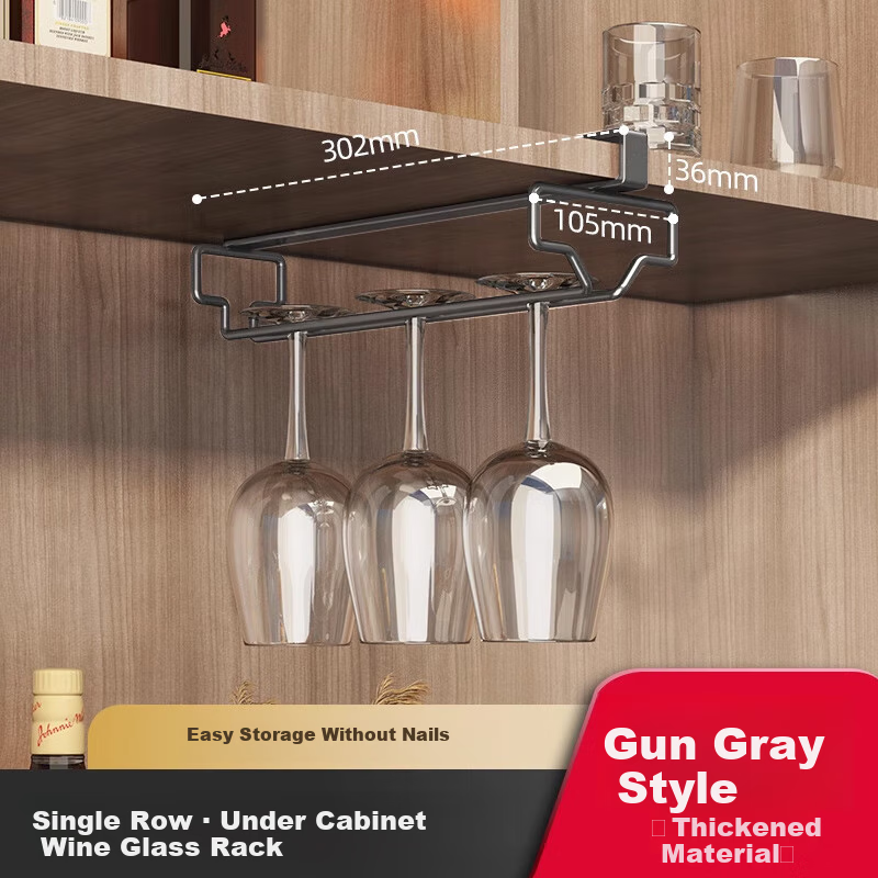 Jiadu No-Drill Wall-Mounted Wine Glass Rack