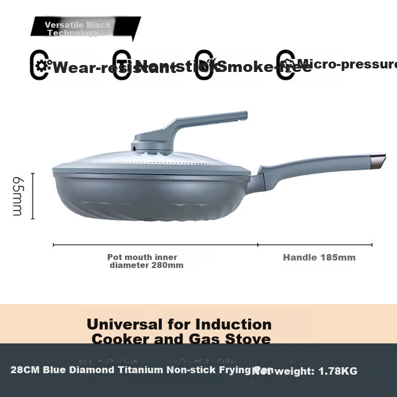 ASD Blue Diamond Titanium Non-Stick Frying Pan