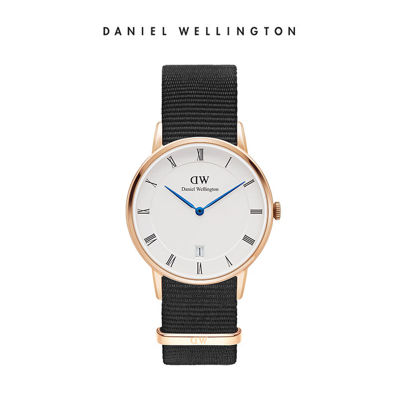 DanielWellington European & American Watches - Nylon Gold Blue Dial Round 34MM