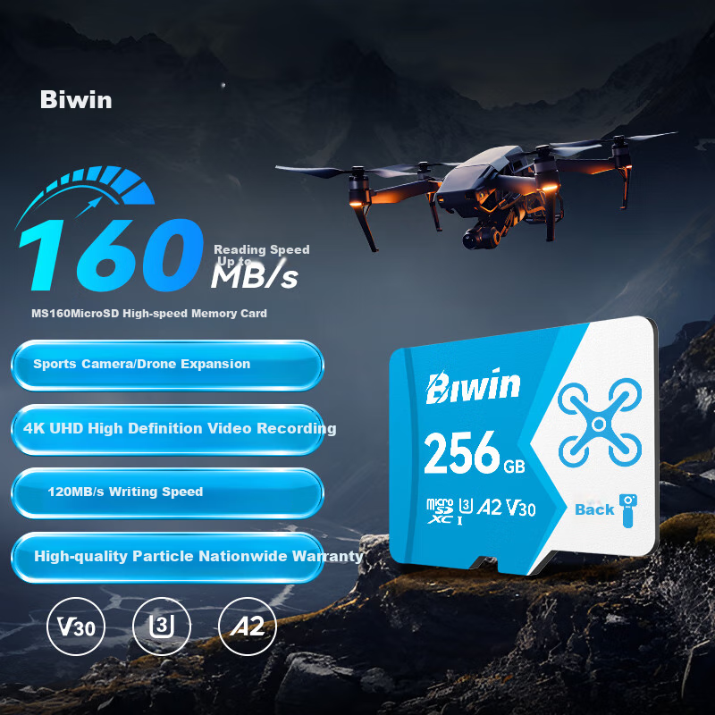 BIWIN 128GB TF MicroSD Card - 210MB/s Read Speed